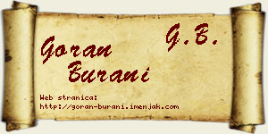Goran Burani vizit kartica